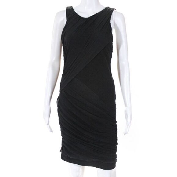 Alice + Olivia Chiffon Drape Sheath Dress - Picture 1 of 15